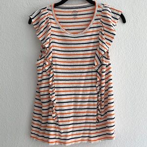 J.Crew Linen Ruffle Sleeve Tee Tank